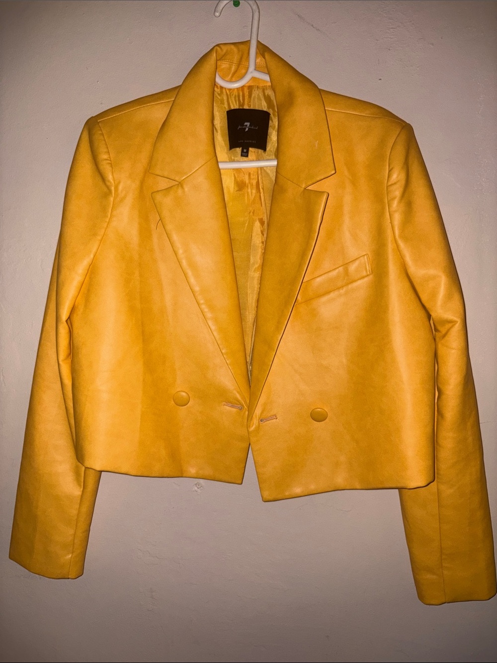 Cropped Yellow Blazer Jacket - Women - Picture 8 of 8